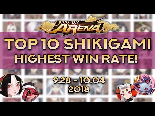 ONMYOJI ARENA TOP 10 SHIKIGAMI — Highest Win Rate from 09.28 to 10.04