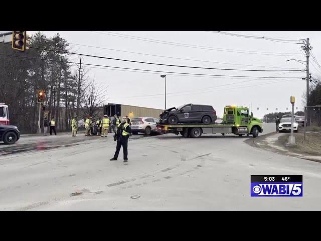 Three people, including Waterville police officer, injured after multi-vehicle crash