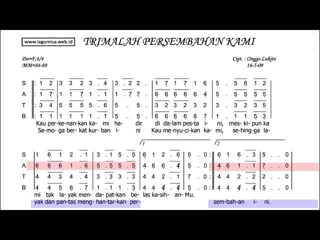 Alto Trimalah Persembahan Kami (Onggo Lukito)