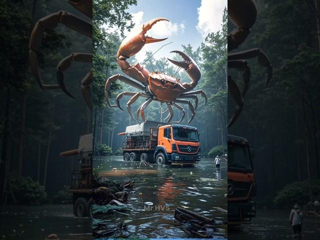 giant crab truck #shorts #truck #automobile #trukbesar #giantcrab #trukoleng #trukalatberat #funny