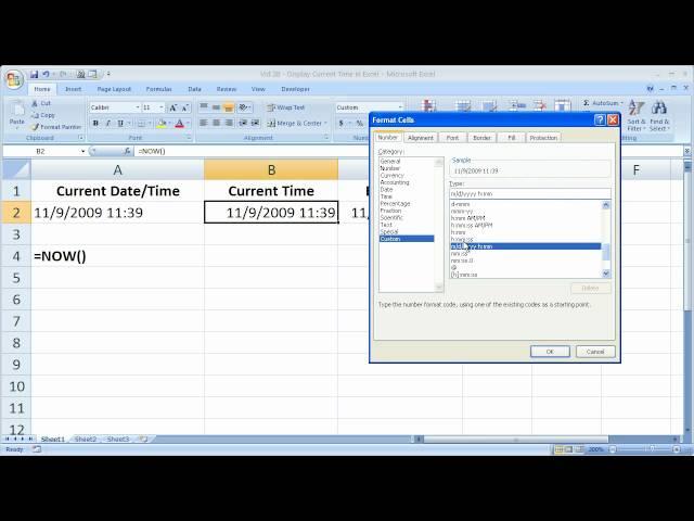 Excel Tips 28 - Display The Current Time in Excel Down to the Second