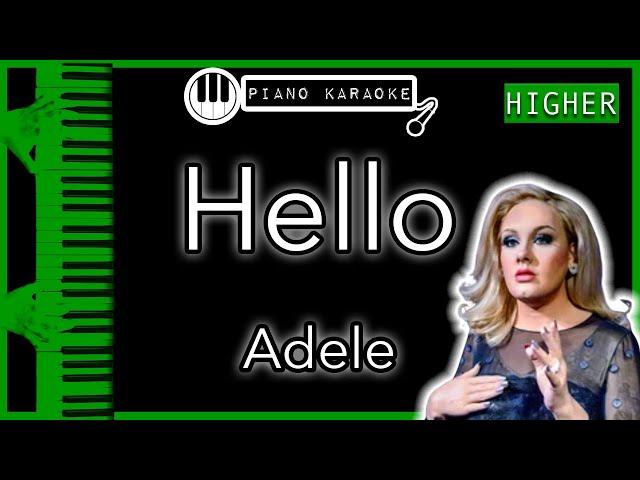 Hello (HIGHER +3) - Adele - Piano Karaoke Instrumental