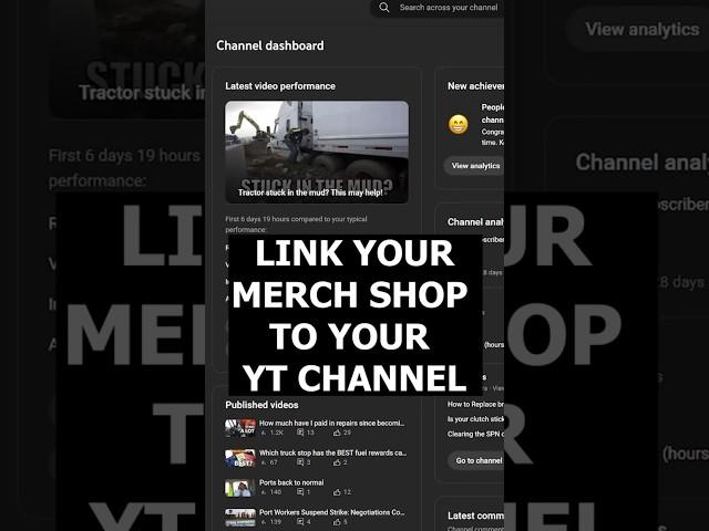 How to link YouTube to your merch shop  #merchstore