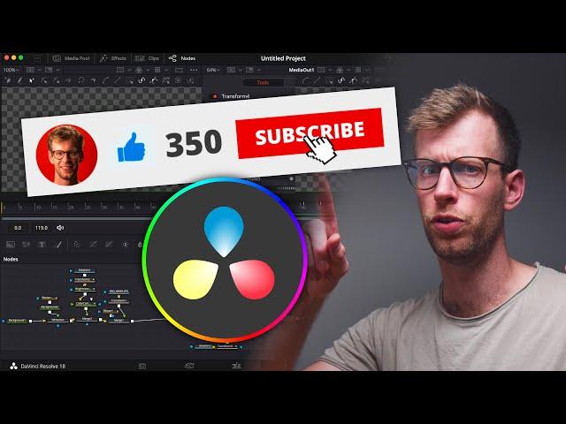 Davinci Resolve Fusion step by step breakdown guide Subscribe Button