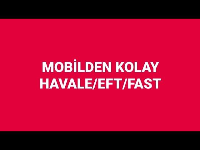 HAVALE-EFT-FAST Nasıl Yapılır. Ziraat Mobil Uygulaması İle Nasıl Yapılır.