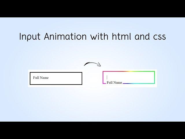 Input Animation with HTML and CSS | CSS Input Field Gradient Border Animation Effects With CSS Only