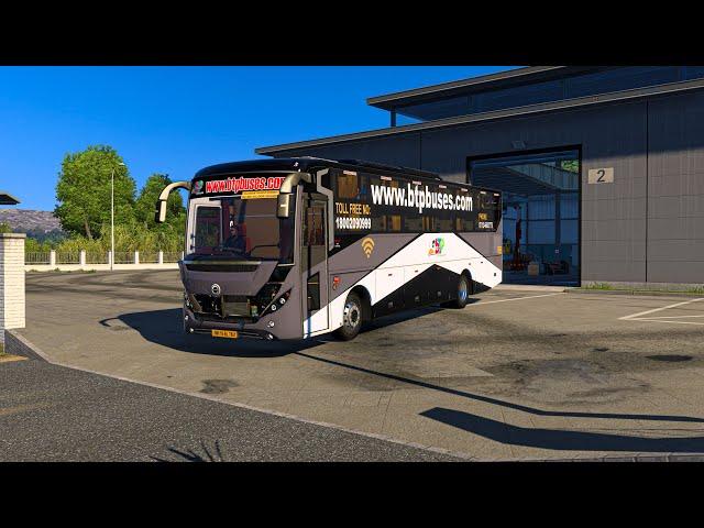 BHARATBENZ BTP BUS MG GLIDERZ  IN INTENATION ROAD  | ETS2 INDIAN BUS MOD | EURO TRUCK SIMULATOR 2