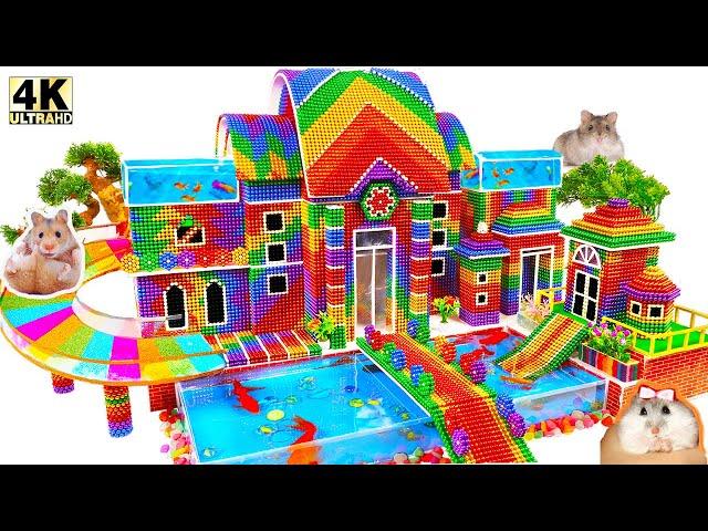 ASMR Linda casa para mascotas  Construye una casa de arcoíris con toboganes de agua y piscina P2