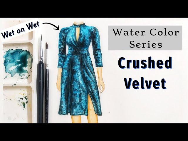 Crushed Velvet | Water Color Series | Fashion illustration