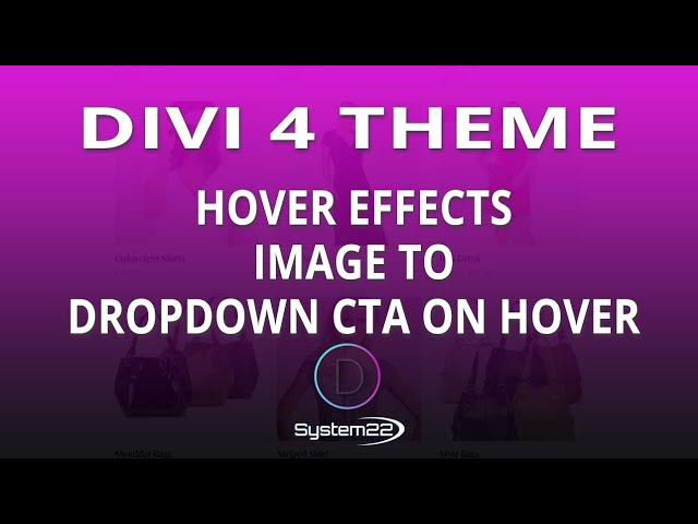 Divi Theme Hover Effects Image To Dropdown CTA On Hover 