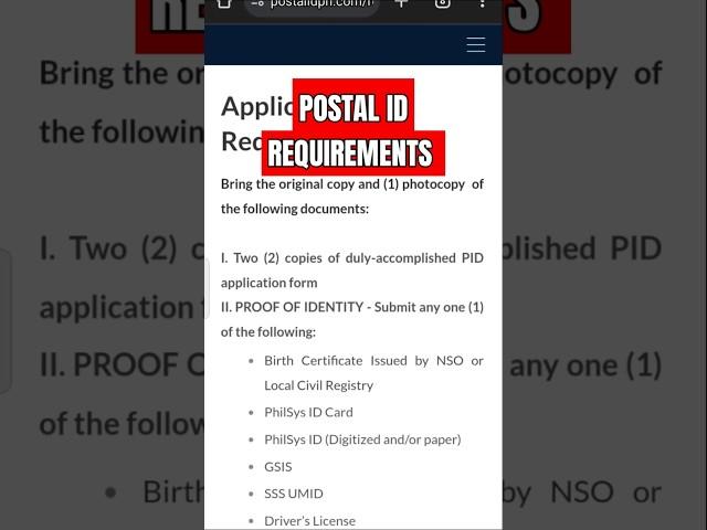 POSTAL ID requirements #postalid #postalidrequirements #alcabs