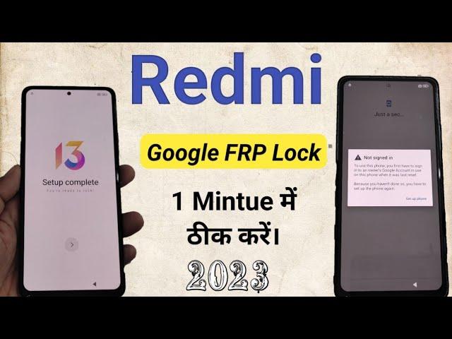 How to fix Redmi/poco (not sign in) problem | Frp unlock | finish miui 13 setup