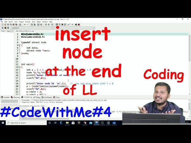 Insert node at the end of Linked List #CodeWithMe#4