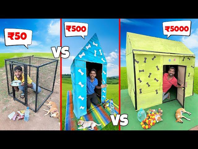 Overnight Survival Challenge In Different Dog Houses Low Budget to High Budget  Telugu Experiments