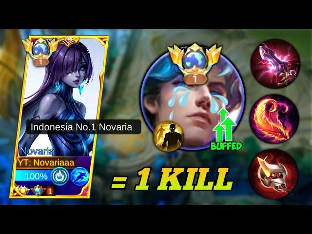 TOP 1 NOVARIA BUILD COUNTER BUFFED XAVIER SOLO RANKED!! | GLOBAL NOVARIA 1 HIT BUILD & EMBLEM - MLBB