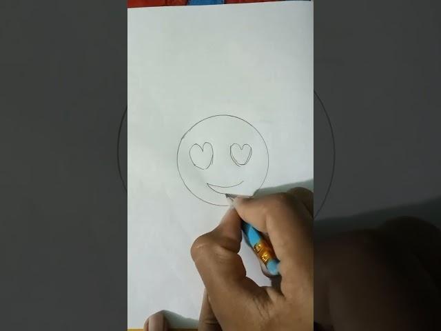 how to draw emojis easy drawing tutorial for kids love emoji drawing tutorial #shorts #art