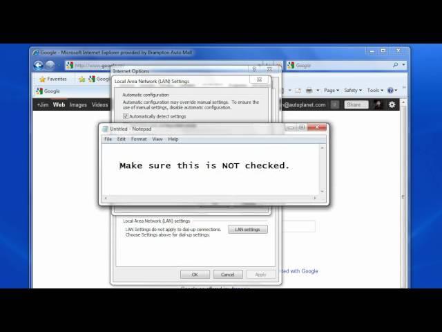 Disable Proxy Settings in Internet Explorer