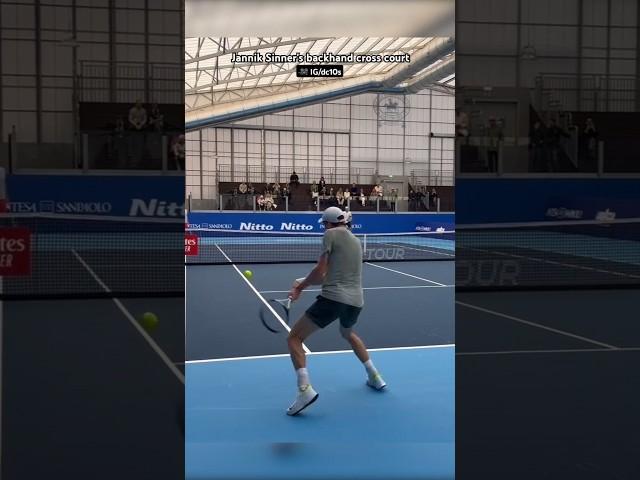 Jannik Sinner hitting backhands cross court (Practice ATP Finals) #tennis