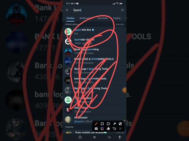 TELEGRAM: tezda spamdan chiqish 1minutda
