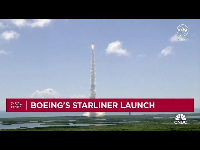 Boeing launches its first Starliner flight with astronauts