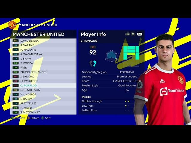 NEW FACEPACK MANCHESTER UNITED SEASON 2021/2022 PES 2021 PC