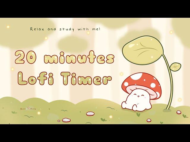 20 minutes - Relax & study with me Lofi | Mushie in a forest #timer #1hour #20min min   #lofi