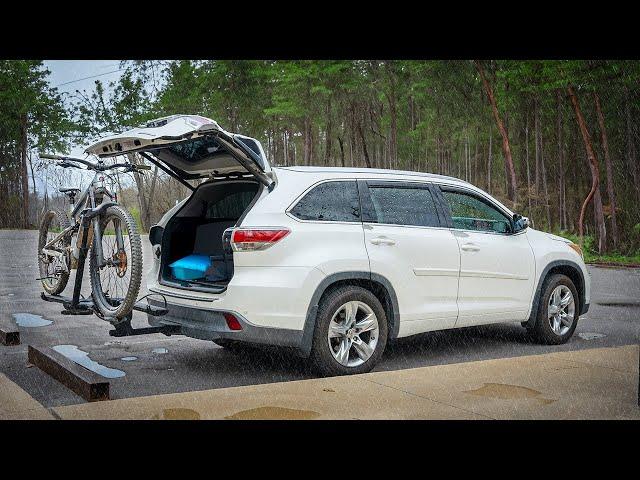 Solo Car Camping in the Rain with my Mountain Bike