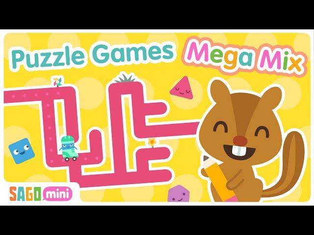 PUZZLE GAMES for Kids  Mega Mix! | Preschool and Kindergarten Activities | Sago Mini School