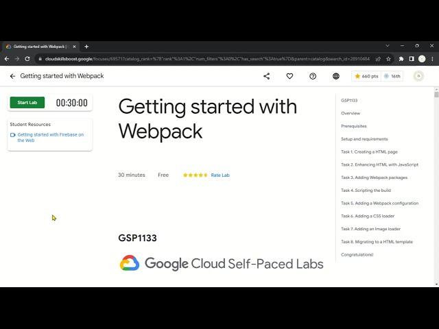 Getting started with Webpack | GSP1133 | Soution