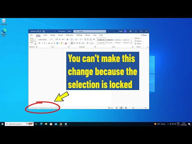 You can't make this change because the selection is locked in Microsoft Word - How To Fix Error 