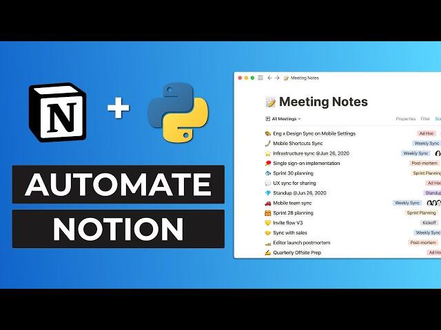 How to automate Notion with Python | Notion API Tutorial