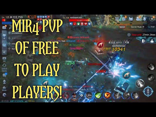 MIR4 PVP - RANDOM PVP OF FREE TO PLAY PLAYERS IN SECRET PEAK