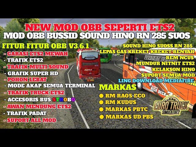 NEW MOD OBB SOUND HINO RN 285 SUOSS ‼️ TRAFIK ETS 2 GRAFIK ULTRA | MODE AKAP MODE MALAM INDAH