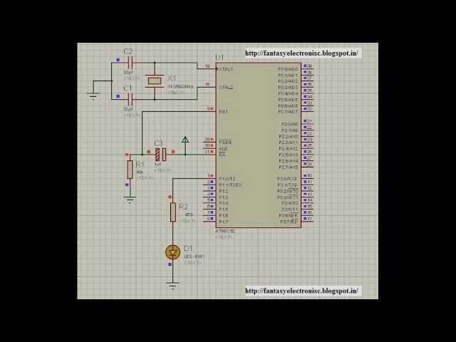 LED Blinking using 8051  include keil(c code and hex) and Proteus simulation