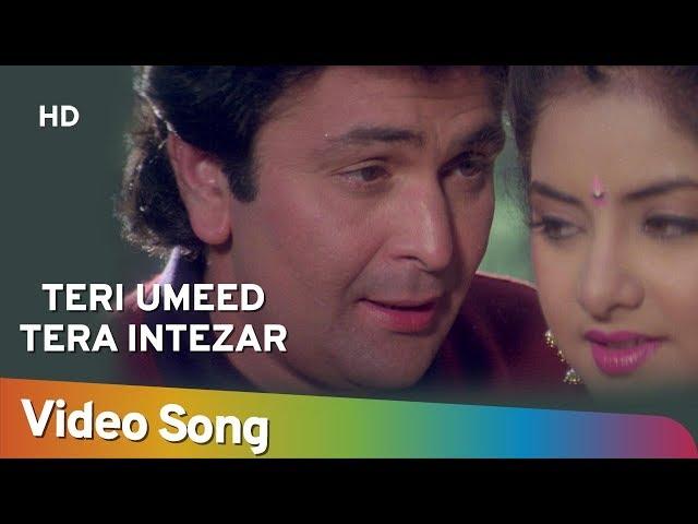 Teri Ummid Tera Intezar (HD) | Deewana Song | Rishi Kapoor | Divya Bharti | Filmigaane