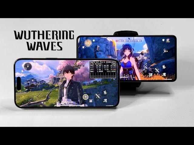 ROG 8 Pro vs iPhone 15 Pro Max Wuthering Waves FPS Gaming Test with Metal Performance HUD.