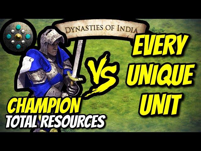 CHAMPION (Dravidians) vs EVERY UNIQUE UNIT (Total Resources) | AoE II: DE