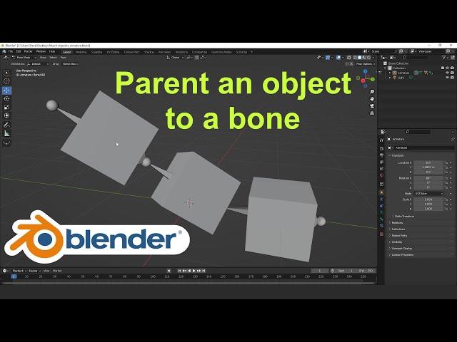 Parent an object to a bone - Blender Tutorial