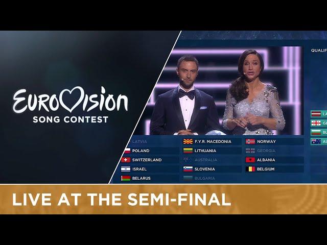 Qualifier announcement of Semi-Final 2 of the 2016 Eurovision Song Contest