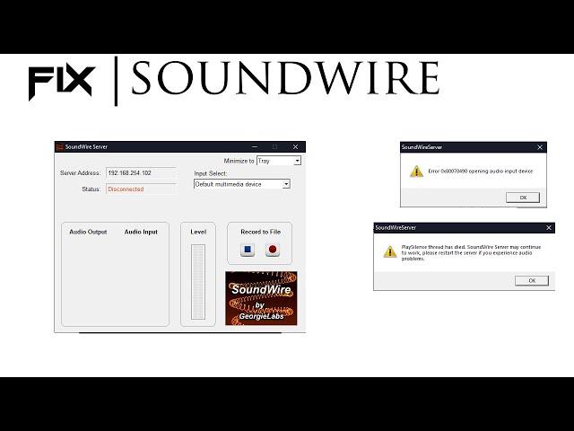 Fix | SoundWire Error 0x80070490 opening audio input device