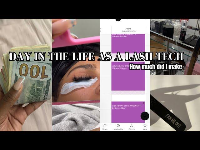 DAY IN THE LIFE AS A LASH TECH | HOW MUCH MONEY I MAKE IN A DAY? + ORGANIZE INVENTORY