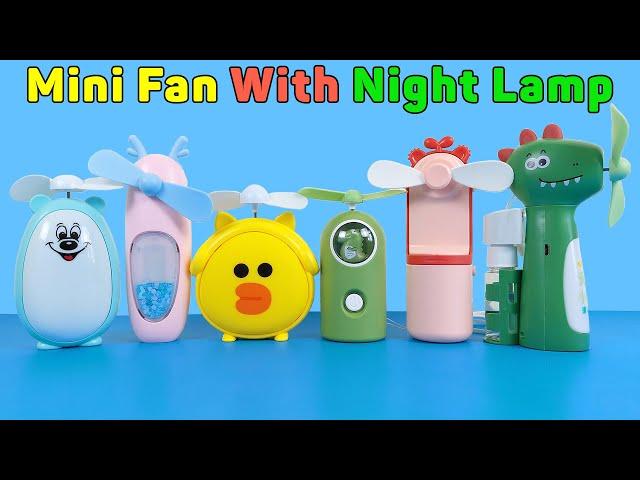 Mini Fan With Night Lamp, Water Spray Function Portable USB Rechargeable | Unboxing And Review