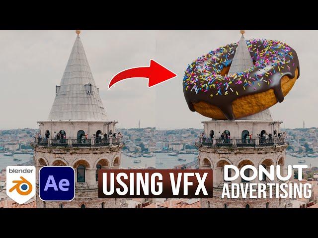 How To Make Donut CGI Ads Using VFX in Blender | Blender VFX Tutorial