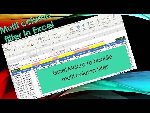 Excel Macro: Multiple column filter using VBA