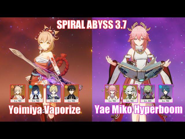 C0 Yoimiya Vaporize & C0 Yae Miko Hyperboom | Spiral Abyss 3.7 | Genshin Impact