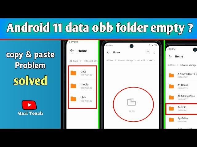 How to fix Android Data/OBB Folder is empty in Android 11 or above | obb folder empty (English)