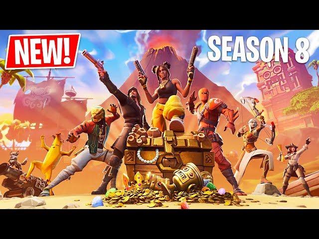 Fortnite Season 8 Battle Pass, New Map & New Skins! (Fortnite Battle Royale Gameplay)