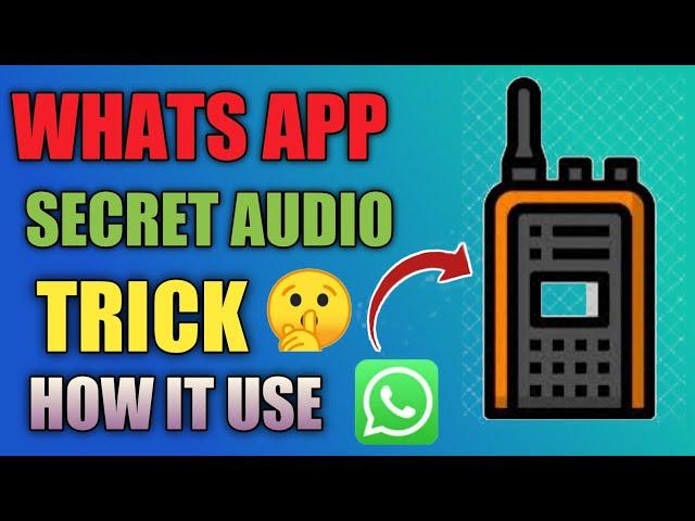 How To Listen Whatsapp Voice Message Privately || How to Hear Whatsapp Audio Secretly