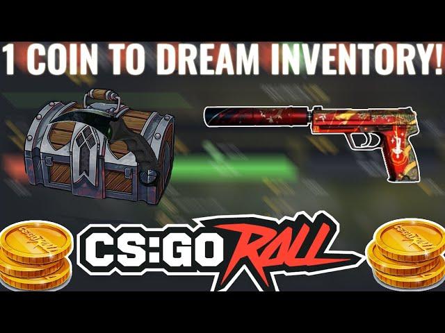 1 COIN TO DREAM INVENTORY CHALLENGE ON CSGOROLL PART 1! (USP-S)