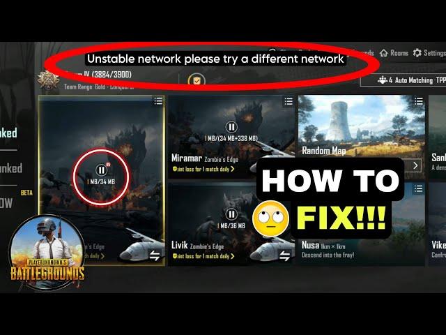 HOW TO FIX PUBG 2.8 Unstable network Please try a different network | bgmi / map error